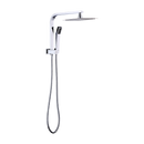 WELS 8" Rain Shower Head Set Square Dual Heads Faucet High Pressure Hand Held-4