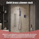 WELS 8" Rain Shower Head Set Square Dual Heads Faucet High Pressure With Mixer-5