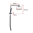 WELS 8" Rain Shower Head Set Square Dual Heads Faucet High Pressure Hand Held-7