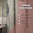 WELS 8" Rain Shower Head Set Square Dual Heads Faucet High Pressure Hand Held-10