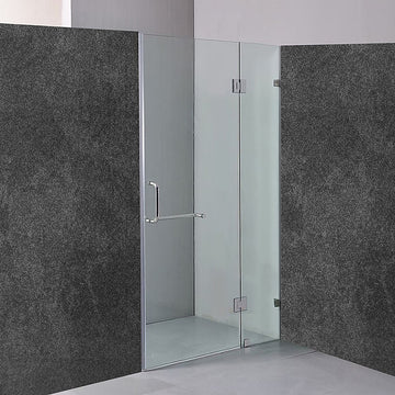 110 x 200cm Wall to Wall Frameless Shower Screen 10mm Glass By Della Francesca - 0