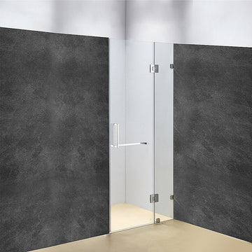 90 x 200cm Wall to Wall Frameless Shower Screen 10mm Glass By Della Francesca - 0