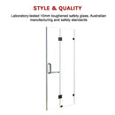 120 x 200cm Wall to Wall Frameless Shower Screen 10mm Glass By Della Francesca-5