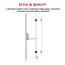 100 x 200cm Wall to Wall Frameless Shower Screen 10mm Glass By Della Francesca-5