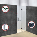 120 x 200cm Wall to Wall Frameless Shower Screen 10mm Glass By Della Francesca-4