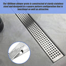 1000mm Bathroom Shower Stainless Steel Grate Drain w/Centre outlet Floor Waste Square Pattern-5