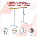 Wooden Portable Ballet Bar Stretch Barre Dance Bar 1.5M Freestanding Ballet Bar-3