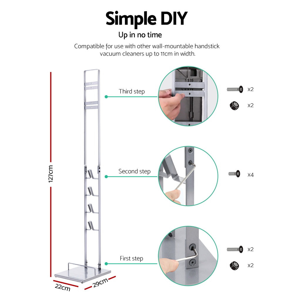 Artiss Freestanding Dyson Vacuum Cleaner Stand for V6 7 8 10 11 Silver - 0