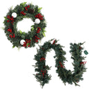 Jingle Jollys Christmas Garland with Wreath Set LED Lights Xmas Tree Decor-1