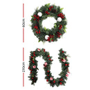 Jingle Jollys Christmas Garland with Wreath Set Ornaments Xmas Tree Decor-2