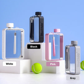 A5 Flat Water Bottle Portable Travel Mug BPA Free Water Bottle (Grey) - RnR Galore