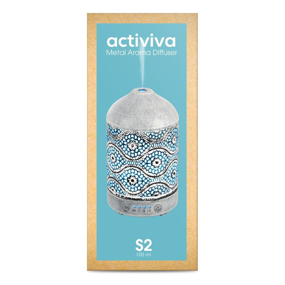activiva 100ml Metal Essential Oil and Aroma Diffuser - Vintage White - RnR Galore