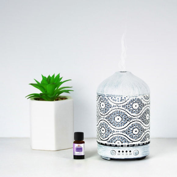activiva 100ml Metal Essential Oil and Aroma Diffuser - Vintage White - RnR Galore