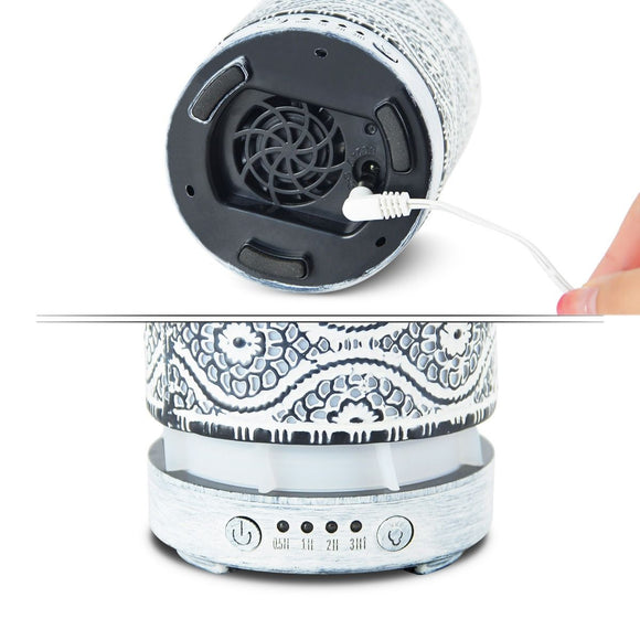 activiva 100ml Metal Essential Oil and Aroma Diffuser - Vintage White - RnR Galore