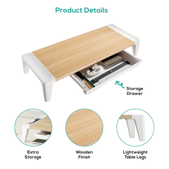 activiva Ergolife Monitor Stand Riser with Storage Drawer - RnR Galore