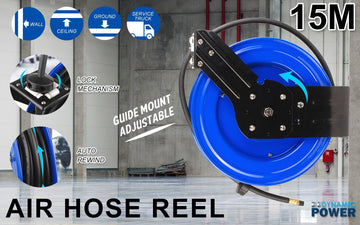 Air Hose Retractable Rewind Reel Automotive Industrial 15m - RnR Galore