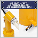 Air Hydraulic Pop Rivet Gun Pneumatic Riveter Industrial 4 - Size Set With Case - RnR Galore