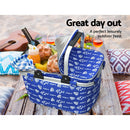 Alfresco Picnic Basket Folding Bag Hamper Food Insulated Cover Storage - RnR Galore