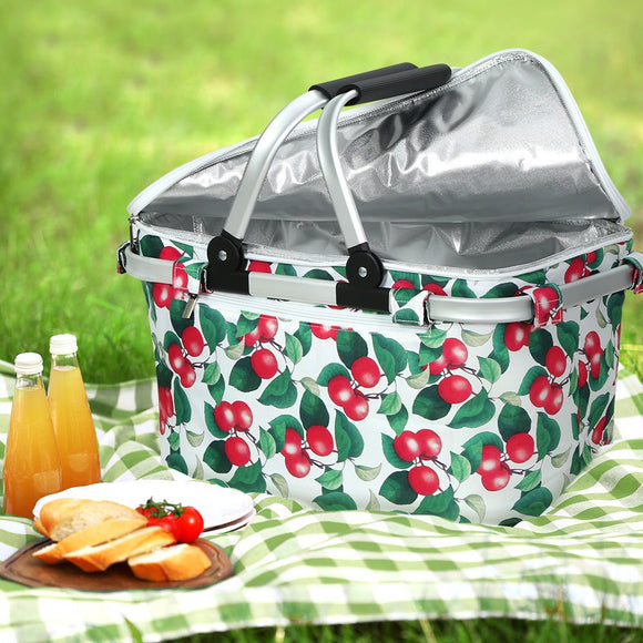 Alfresco Picnic Basket Folding Bag Hamper Insulated Food Cover Storage - RnR Galore