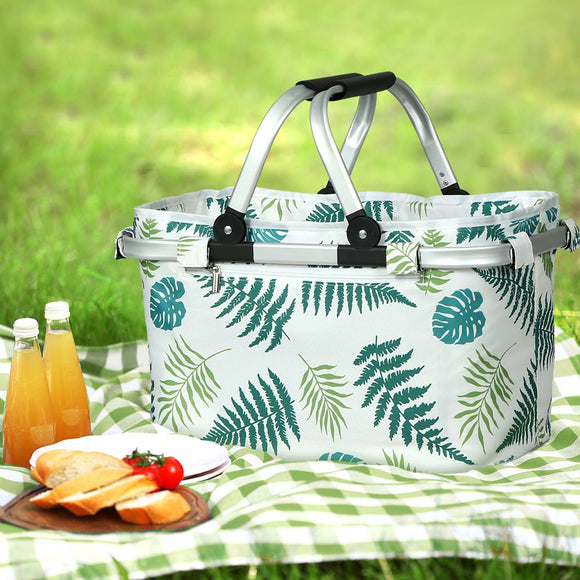 Alfresco Picnic Basket Folding Bag Hamper Insulated Food Storage - RnR Galore