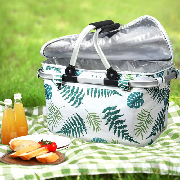 Alfresco Picnic Basket Folding Bag Insulated Hamper Food Cover Storage - RnR Galore