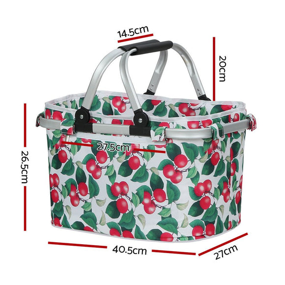 Alfresco Picnic Basket Set Folding Bag Hamper Insulated Food Storage - RnR Galore