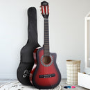 Alpha 34 Inch Classical Guitar Wooden Body Nylon String Beginner Kids Gift Red - RnR Galore
