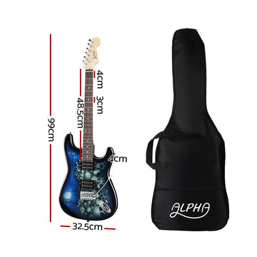 Alpha 41 Inch Electirc Guitar Humbucker Pickup Switch Full Size Skull Pattern - RnR Galore