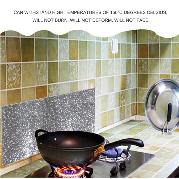 Aluminum Foil Sticker Self Adhesive Oil - proof Waterproof Kitchen Cabinet Wall(60*300cm) - RnR Galore