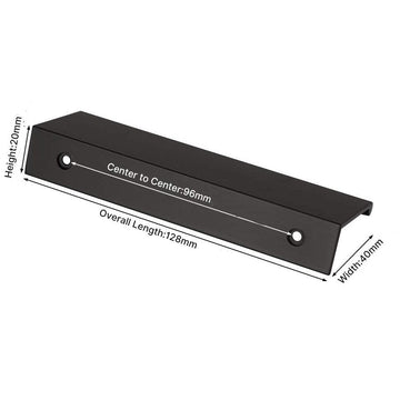 Aluminum Kitchen Cabinet Bar Handles Drawer Handle Pull black hole to hole 96mm - RnR Galore