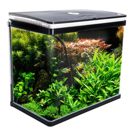 Aquarium Curved Glass RGB LED Fish Tank Set Filter Pump 52L - RnR Galore