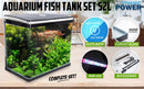 Aquarium Curved Glass RGB LED Fish Tank Set Filter Pump 52L - RnR Galore