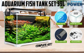 Aquarium Starfire Glass Fish Tank Set Filter Pump 39L - RnR Galore