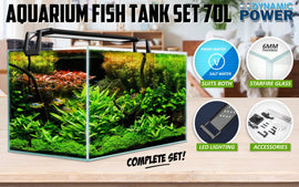 Aquarium Starfire Glass Fish Tank Set Filter Pump 70L - RnR Galore