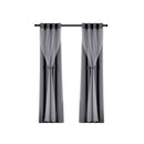 Artiss 2X 132x213cm Blockout Sheer Curtains Charcoal - RnR Galore