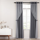 Artiss 2X 132x213cm Blockout Sheer Curtains Charcoal - RnR Galore