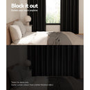 Artiss 2X Blockout Curtains Eyelet 240x230cm Black Shine - RnR Galore