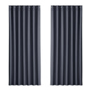 Artiss 2X Blockout Curtains Eyelet 240x230cm Charcoal - RnR Galore