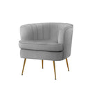 Artiss Armchair Lounge Accent Chair Armchairs Sofa Chairs Velvet Grey Couch - RnR Galore