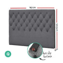 Artiss Bed Head Headboard Queen Size Fabric - CAPPI Grey - RnR Galore