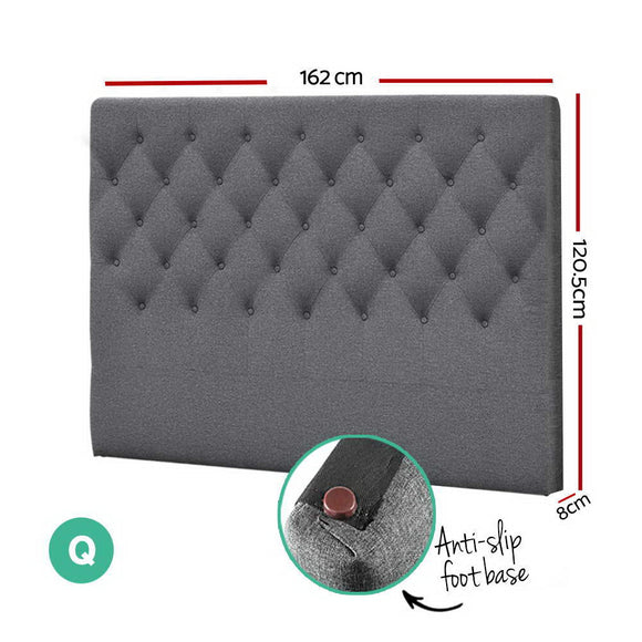 Artiss Bed Head Headboard Queen Size Fabric - CAPPI Grey - RnR Galore