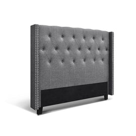 Artiss Bed Head Headboard Queen Size Fabric - LUCA Grey - RnR Galore