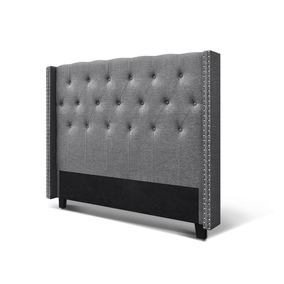 Artiss Bed Head Headboard Queen Size Fabric - LUCA Grey - RnR Galore