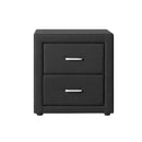 Artiss Bedside Table 2 Drawers Fabric - CADEN Charcoal - RnR Galore