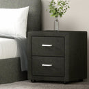 Artiss Bedside Table 2 Drawers Fabric - CADEN Charcoal - RnR Galore