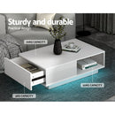 Artiss Coffee Table Led Lights White - RnR Galore