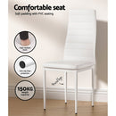 Artiss Dining Chairs and Table Dining Set 4 Chair Set Of 5 White - RnR Galore