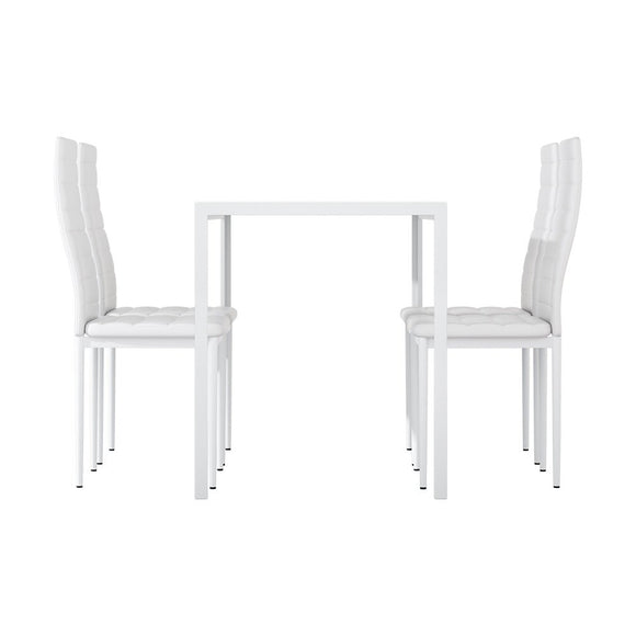 Artiss Dining Chairs and Table Dining Set 4 Chair Set Of 5 White - RnR Galore