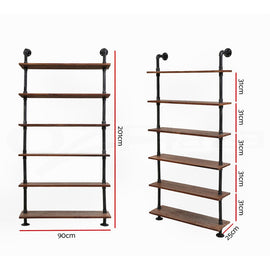 Artiss Floating DIY Pipe Shelf 6 Tiers - IRA - RnR Galore