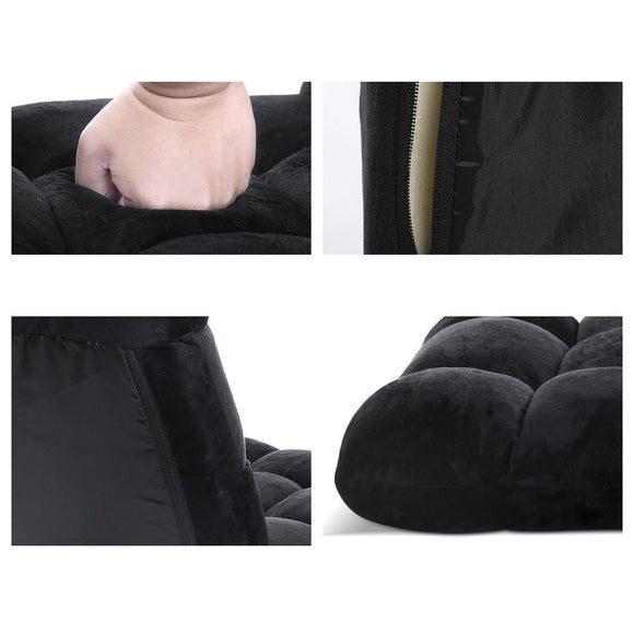 Artiss Lounge Sofa Bed Flannel Fabric Black - RnR Galore
